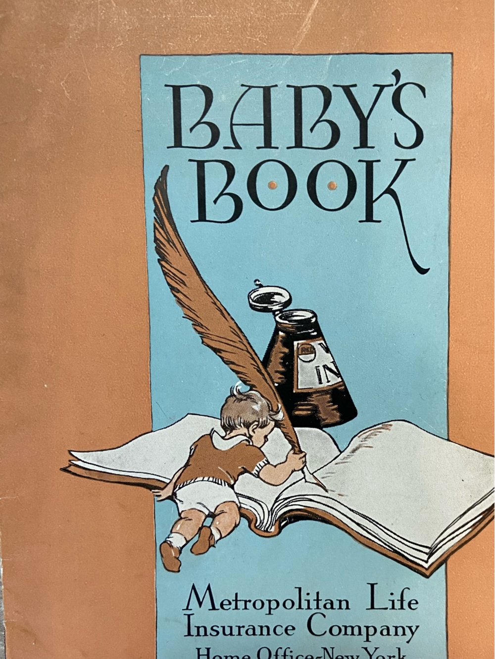 Antique vintage 1920s 20s Metropolitan Life Baby's book baby book first year